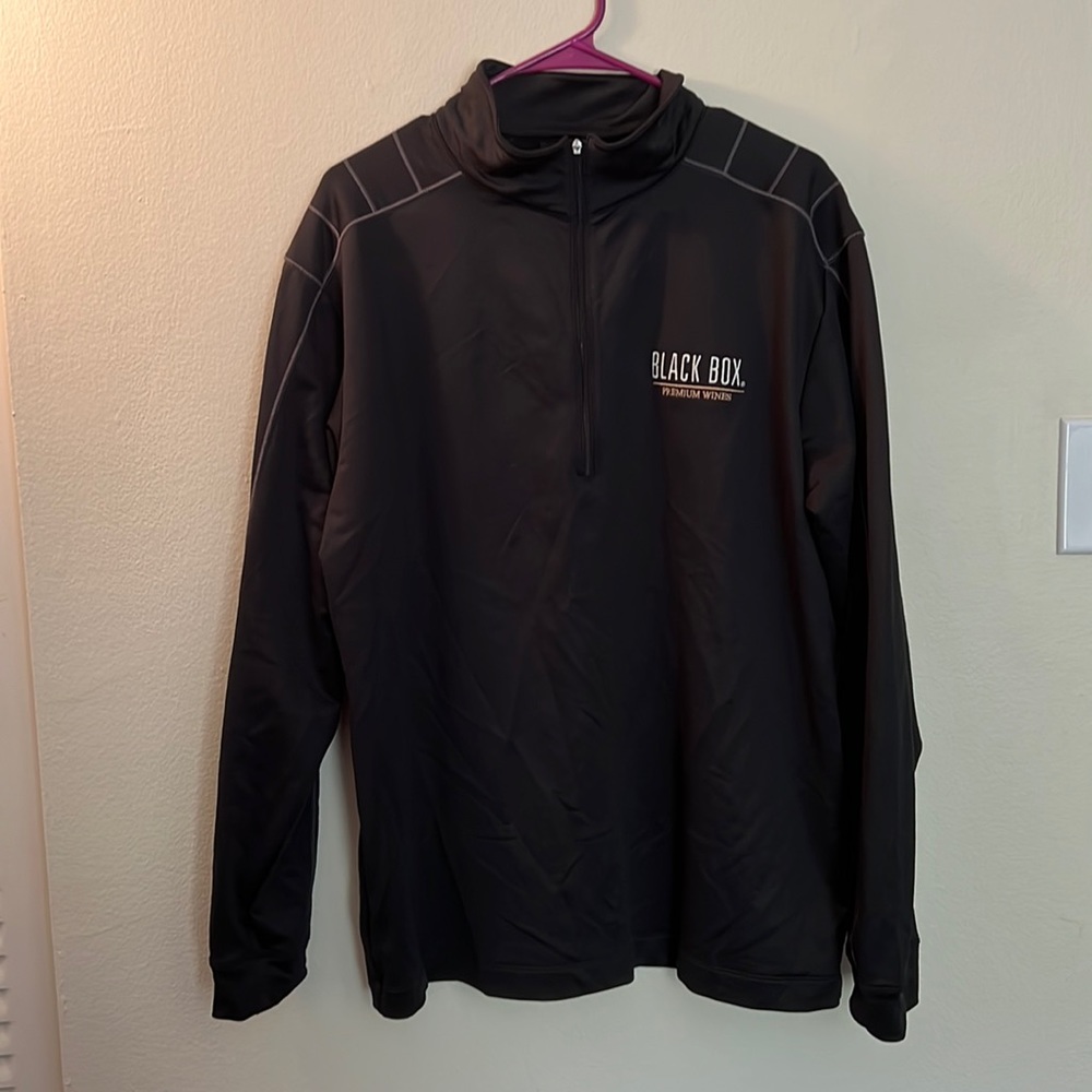 Nike dri-fit Large long sleeved sweater. Black Box Wine logo